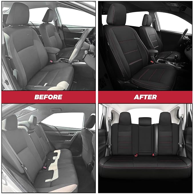 FREESOO Custom Leather Seat Covers for Toyota Corolla L LE Series 2014-2019 | Sedan, Full Set, Waterproof, Airbag Compatible, Scratch-resistant, Anti-slip, Protector Cushion, Durable Material, Easy-clean - Image 5