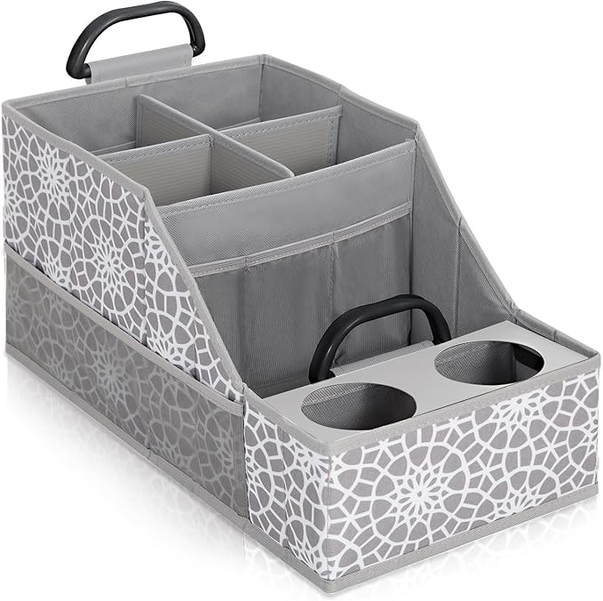 MULISOFT Car Seat Organizer- Backseat Car Organizer with 12 Storages Compartments and 2 Cup Holders, Organizers and Storage, Front Seat for Travel Kids,Gray by MULISOFT