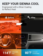 Proadsy Custom Fit Car Windshield Sun Shade for 2011-2020 Toyota Sienna | 240T Heat Shield, Drops Temp 54°F, Blocks 99% UV, Prevents Dashboard Cracking, Summer Parking & Beach Trips, Easy Twist-Fold - Image 3