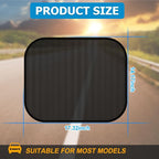2 Pack 14.17 x 17.32 Inch Car Window Sunshades, Rear Side | mesh fabric, metal support frame, suction-cup mounting, twist-fold storage, UV and heat blocking - Image 2