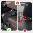 CoBak Purse Hook for Car - Universal Premium Stitched Leather and Aluminum-Magnesium Alloy Double Car Seat Back Storage Hook for Purses, Handbags, Bags (2 Pack),Glitter Black - Image 3