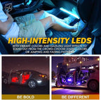 Xprite RGB LED Car Interior Bluetooth Light Strips w/Remote & Control Box, Silicone Sealed, Under Dash Footwell Lights Kit w/Cigarette Adapter for Vehicle Internal SUV Truck - 4 PCS - Image 4
