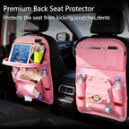 Car Seat Organizer, Multifunctional Backseat Protector Mat, Storage Bag and Tray Rack, Trash Storage (Suitable for Cars, Children, Back of Seats, and Rear Seats) (Pink, Leather 1-Piece Set) - Image 2
