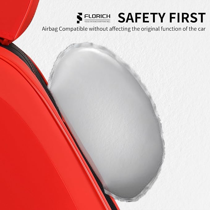 FLORICH Car Seat Covers Front Seats and Back Faux Leather Seat Cover Waterproof Seat Covers Car Seat Cushion 5 Seats Car Seat Protector Universal Fit for Most Cars SUV Trucks, Black&Red - Image 8
