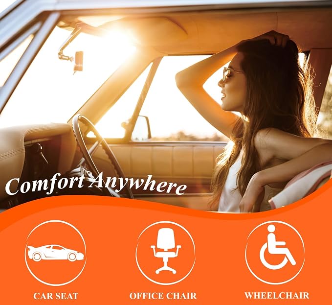 kingphenix Memory Foam Car Seat Cushion for Driving Comfort and Office Use | Coccyx and Lower Back Pressure Relief, Non-Slip Seat Cushion for Cars, Trucks, SUVs, Long Drives and Office Chairs, Black - Image 6