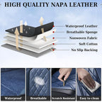 Coverado Seat Covers, Car Seat Cover Front Seats, Luxury Faux Leather Seat Cover, Black and Blue Seat Cover, Car Seats Protectors Waterproof, Automotive Seat Covers Universal Fit for Most Cars - Image 5