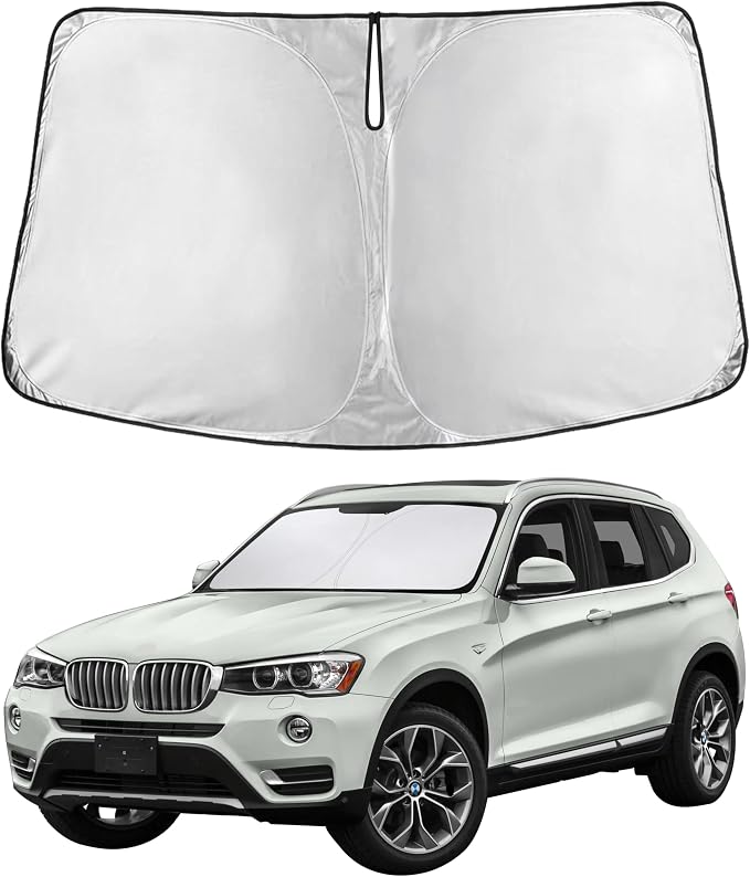 EcoNour Windshield Sunshade Compatible for BMW X3 2011-2015 2016 2017 | Sun Visor for Front Windshield & Window Sun Shade Cover, UV Heat Blocker & Protector, Car Accessories by EcoNour