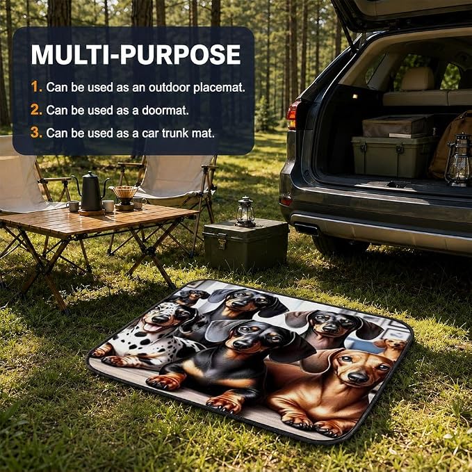 Car Trunk Mat for SUV, 29"x39" Dog Dachshunds Cargo Liner Protector | All Weather Universal Cargo Liners for Dogs, Car Accessory for SUVs/Sedan/Wagons, Durable Non-Slip Washable Rear Cargo Mat - Image 5
