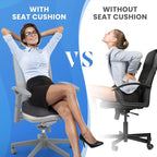 Memory Foam Seat Cushion for Office Chair, Car Seat, Gray, XXL | Office Chair Cushion for Car, Airplane - Chair Pad for Long Sitting Sciatica, Hip, Coccyx,Tailbone Pain Relief, Butt Pillow - Image 5