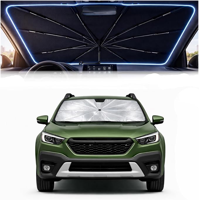 Car Windshield Sun Shade Umbrella for Subaru Outback 2020-2026 | 2026 Upgraded,Custom-Fit Umbrella Sunshade,Easy Install,UV Protection & Heat Reflective,Keep Interior Cooler with Storage Bag by Unknown