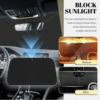 2026 New Thickened Car Windshield Sun Shade Foldable with Beige Checkered Design,Car Sun Shade Windshield with Storage Bag for Interior Cool,59"×31" Suns Shades for Cars Windshields - Image 3