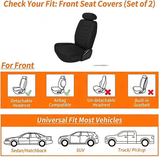 Green Thick Nappa Leather Automotive Front Car Seat Covers Set of 2 | Univerasal Fit,Lumbar Support,3D Contoured,Semi Coverage,Waterproof,ThickTexture,for most Suvs Trucks Sedans - Image 3