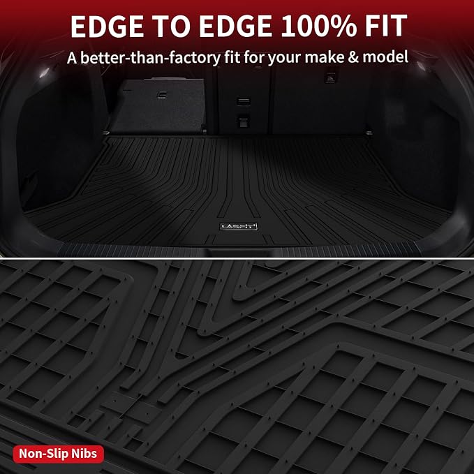 LASFIT Custom Fit Trunk Cargo Mat for Volkswagen VW ID.4 2021-2026, (Only Fit Non-Adjustable Carpet Floor), All Weather Protection TPE Trunk Mat Trunk Liner Trunk Tray Cargo Liner, Easy to Clean - Image 8