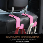 povtii 4PCS Car Seat Headrest Hook, Auto Back Seat Hanging Storage Organizer, Vehicle Seatback Hanger Holder for Purse Handbag Coat Umbrella, Universal Interior Car Accessories (Dark Pink) - Image 5