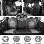 EKR F150 Seat Covers for (4 Door,SuperCrew) 2015-2020 Ford F150 XL/XLT & (CrewCab) 2017-2022 F250/F350/F450 SuperDuty XL/XLT,Family & Pet Friendly,Waterproof-Faux Leather(Black/Gray) - Image 4