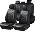 Coverado Car Seat Covers Full Set, Seat Covers for Cars, Front Seat Covers and Back Seat Cover Waterproof Leather Automotive Seat Cover, Universal Car Interior Protectors Cushion for Most Cars by COVERADOAUTO