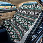American Western Tribal Aztec Horse Print Waterproof Backseat Cover for Car Trucks Van SUV Jeep, Universal Fit Non-Slip Rear Bench Towel Seat Covers for All Seasons by LACIYISON