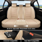Coverado Car Seat Covers, Front Covers for Cars, Car Seat Cover Front Seats, Car Seat Protector Waterproof, Leather Car Seat Cushion, Universal Interior Covers Seat Protectors for Most Cars Beige - Image 4