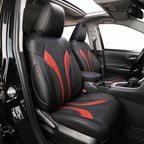 EKR Civic Seat Covers Custom Fit for Honda Civic (Hatchback) 2017 2018 2019 2020 2021 (Rear W/Armrest),Waterproof Leather Car Seat Cover Full Set,Faux Leather(A5808-Black+Burgundy) by EKR