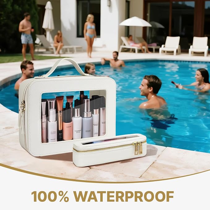 Clear Makeup Bag with Mini Cosmetic Bags,Travel Toiletry Bag for Women,Portable Cosmetic Bag Case, Transparent Waterproof Cosmetic Organizer Storage Bag for Women Men - Image 4
