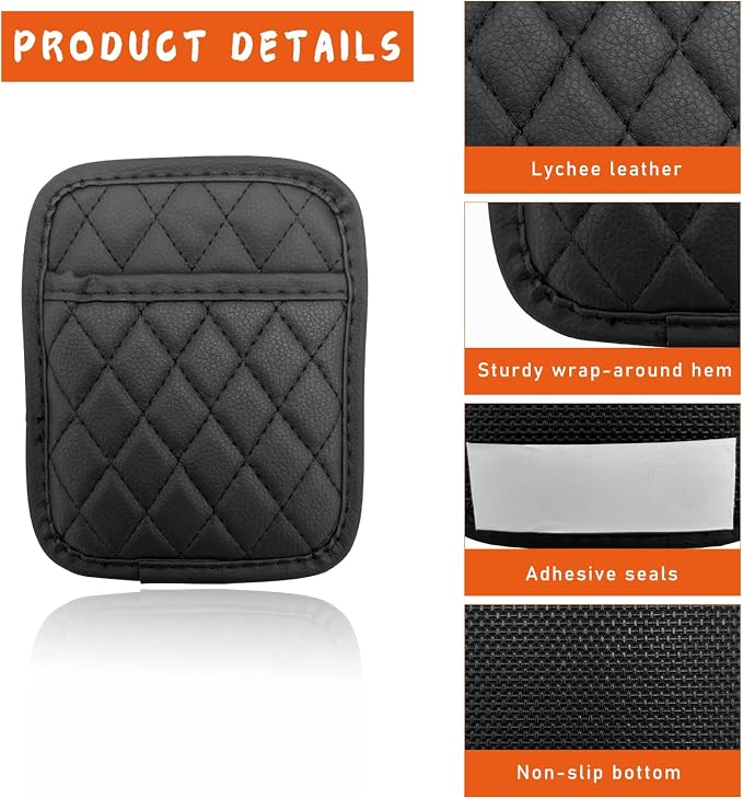 2PCS Car Side Pocket Organizer, Leather Auto Seat Storage Bag for Cell Phone Sunglasses, Waterproof Document Holder Tray Pouch for Vehicle Seat Gap Filler, Car Accessories (Small) - Image 5