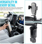 Car Cup Holder Tray, 3 in 1 Multifunctional Vehicle Food Water Bottle Phone Holder Expander Adapter with Adjustable Base, Detachable Auto Interior Food Tray Table, Universal Fit (Carbon Fiber) - Image 3