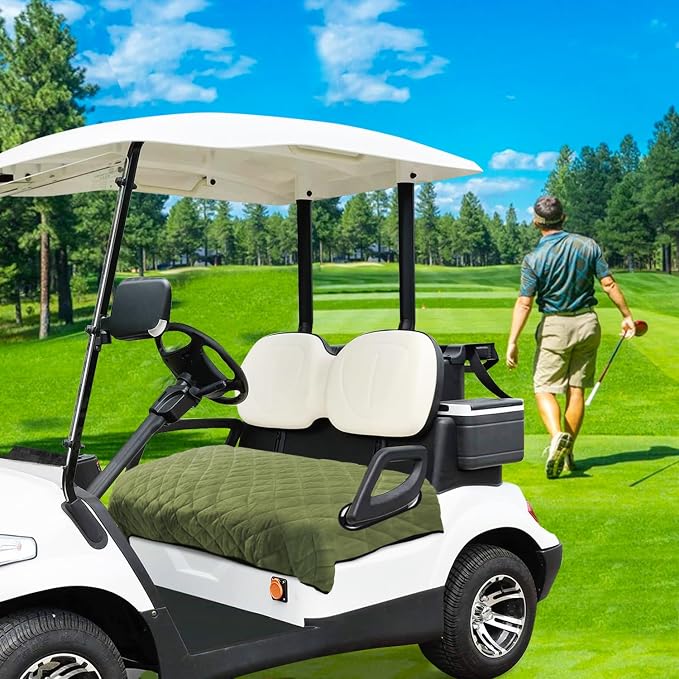 YOKYHOM Golf Cart Seat Covers, Thickened Short Plush Seat Towel Blanket with Non-Slip Backing, Soft & Heavy Duty, Fits Most 2 & 4 Passenger EZGO Yamaha Club Car, 51"x30.5", Grass Green - Image 6