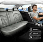 for Subaru Forester 2009-2026 Car Seat Covers, Full Set, Gray | Luxury Full Coverage Leather Seat Protectors, Waterproof Breathable, Non-Slip, Easy to Install, Airbag Compatible, All-Season - Image 5