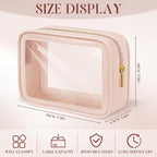 Hsei 12 Pcs Clear Makeup Bags Diaper Bag Organizer Travel Toiletry Bags with Zipper Clear Cosmetic Organizer Car Storage Pouch Bridesmaid Gift for Women Beach Vacation (Skin Tone) - Image 2