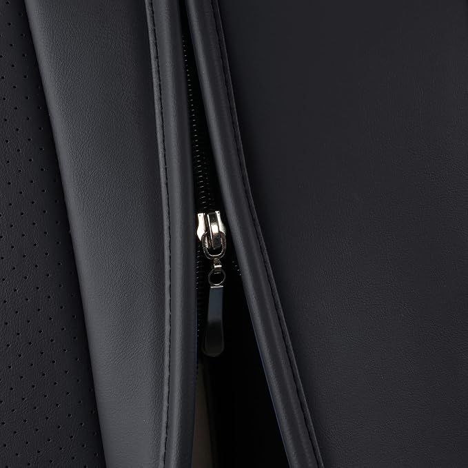 Huidasource Fit for GMC Sierra/Chevy Silverado Rear Seat Cover, Thickened Split Nappa Leather Truck Back Seat Cover 2007-2013&2019-2026 1500, 2020-2026 2500HD 3500HD Crew Cab WT LS LT, Black＆White - Image 8