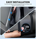 Upgraded Car Cup Holder with Dual Secure Strap Back Seat Cup Holder for Car | PU Leather Truck Cup Holder, Boat Tray Organizer for Trucks, Minivans, SUVs, RVs, Holds Coffee, Snacks, Cell Phone - Image 3