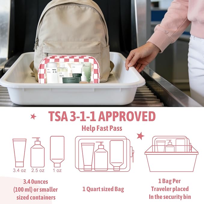 YOPCDJ 3PCS Clear Toiletry Bag, TSA Approved Travel Makeup Pouch with Zipper for Cosmetics and Toiletries, Diaper Bag Organizer Pouch Set, Women's Purse Organizer and Clear Car Bag - Image 7
