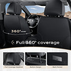 Coverado Car Seat Covers Front Seats, Seat Covers for Cars, Car Seat Protector, 2-Pack Car Seat Cushion Nappa Leather, Waterproof Seat Covers Carseat Cover Universal Fit for Most Cars(Purple&Black) - Image 5