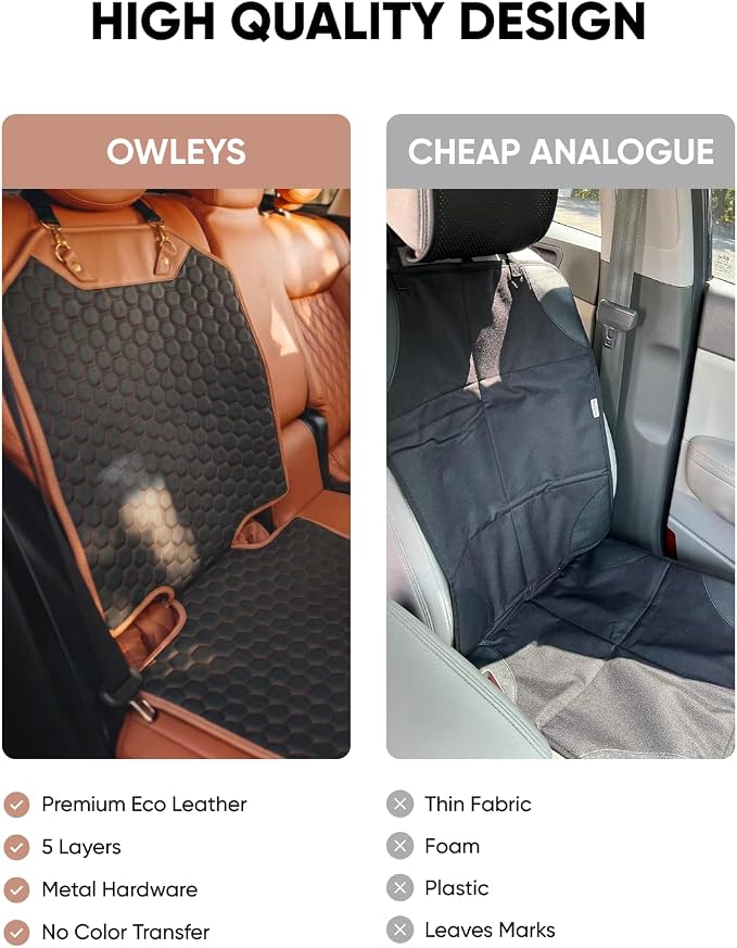 Premium Leather Car Seat Protector for Child Car Seat Cover from Dirt Scratches - Infant Car Seat Protector for Back Seat/Front Booster Seat Protector Under Baby Car Seat Waterproof 1pc Hexy - Image 9