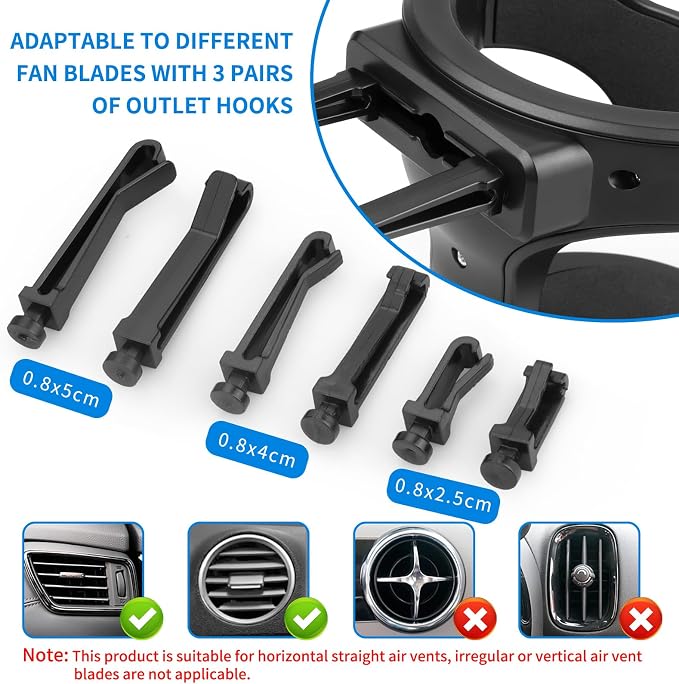 QIIYCCE Cup Holder for Car, Cup Holder Expander for Car Air Vents, Car Ashtray Holder, Suitable for Cars and Trucks with Horizontal Blade Vents (1PCS) - Image 5