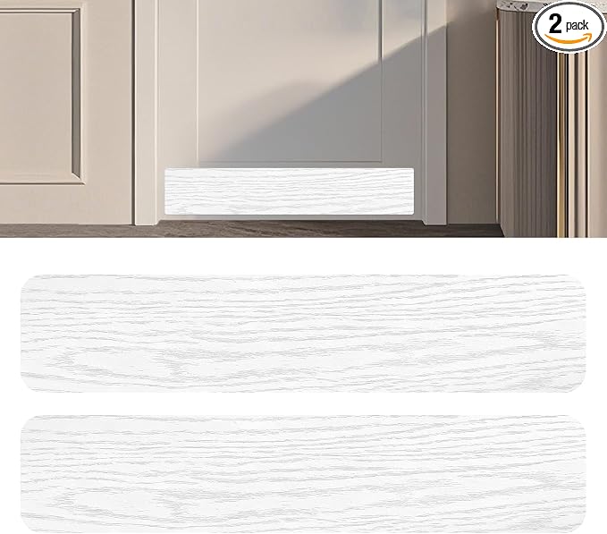 Dog Door Protector from Scratching, Steel Guard, White Oak Woodgrain 6"x30" | Prevents Claw Marks & Scuffs, Smooth Rounded Corners, Self-Adhesive Install, Anti-Scratch Kick Plate, 2 Pcs by Unknown
