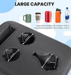 Back Seat Cup Holder for Car, PU Leather Couch Sofa Bed Boat Cup Holder | Console Cup Holder Tray Organizer for Trucks, Minivans, SUVs, RVs, Vehicles, Holds Drinks, Remote, Snacks, with Side Pockets - Image 2