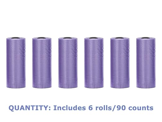 Ginsco 0.8 Gallons Disposable Trash Bags for Mini Car Trash Can, Portable Small Car Garbage Bags, Cars Accessories, Mini Trash Bags, Plastic Trash Bag for Cars/Home/Office (6 Rolls/90 Counts) Purple - Image 4