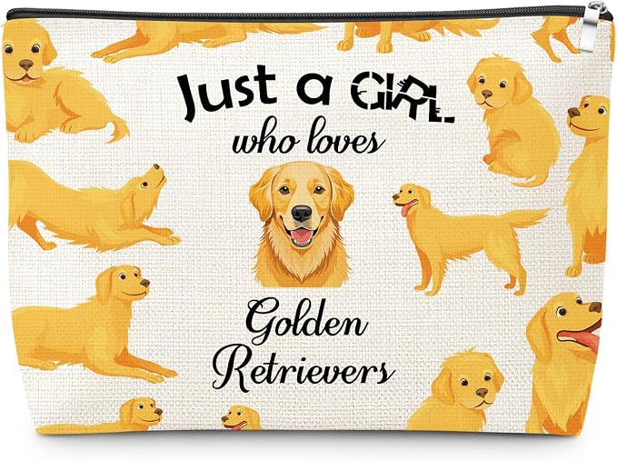 Best Dog Mom Gifts Makeup Bag Dad Mom Gifts for Golden Retriever Dog Lover Pet Animal Lover Owner Valentines Christmas Birthday Gift for Friend Sister Daughter Women Cosmetic Bag by Gfhzdmf