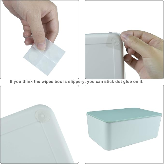 Diaper Wipes Dispenser, Tissue Storage Box Case (Green) | Wet Wipe Dispenser Holder with Lid for Home, Office, Cars - Image 6