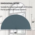 Myshade Arch Window Shades Half Circle Blackout Cellular Shades Cordless No Drill Blinds for Windows Half Moon Honeycomb Fabric No Tools Room Darkening Shades Easy Install (1PCS Blue 24" W X 48" H) - Image 3