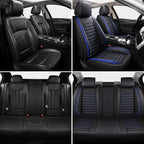 MINGBRON Leather Car Seat Covers Full Set, Universal Faux Leather Car Seat Covers 5 Seats, Automotive Seat Covers for Most Sedans SUVs Trucks, Front and Rear Seat Covers - Image 3