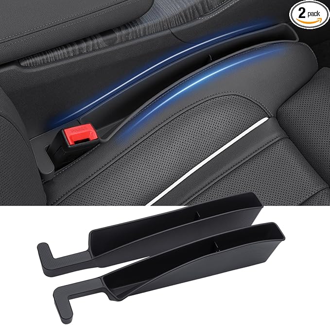 Car Seat Gap Filler Organizer, Car Accessories with Phone Storage | Dual Slot Car Seat Gap Organizer Car Essentials For Women, Universal Fit Car SUV Truck - 2Pack Automotive Consoles Organizers by Unknown