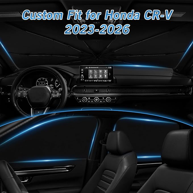 KUST Windshield Sun Shade Umbrella for Honda CR-V 2023 2024 2025 2026 Rear Window Shades 100% UV Protection and Blackout Privacy 5PCS Car Window Covers Accessories - Image 3