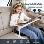 Xuhal Large Car Seat Tray Table, 23.6"×13.8" Adjustable Car Desk Laptop Desk 0–36° Wood Portable Detachable Lap Desks for Passenger Seat, Work, Eating, Camping, Home Use, Long Distance Use - Image 3