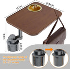 360° Adjustable Tesla Table: Car Tray Holds 2 Laptops (8kg) - 90% Less Shake on Rough Roads - Tool-Free 3s Setup - Solid Wood Platform - With cup holder - car desk for laptop - Image 7