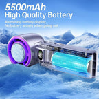 Handheld Portable fan with Turbo Cooling, Speed(1-199) 5500mAh | 20000 RPM Hand Held Fan Rechargeable Powerful Mini Personal fan for Travel, Outdoor, Beach & Makeup - Image 4