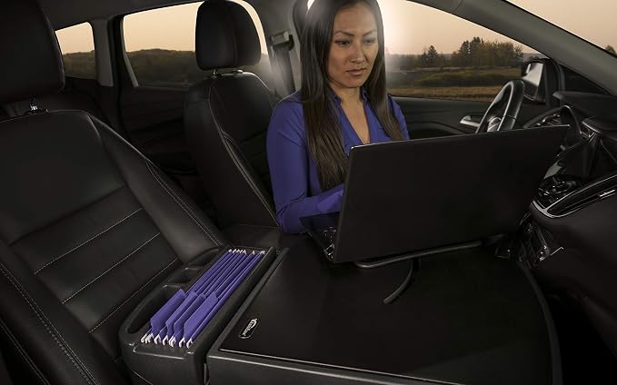 AutoExec AE-RMCD-PI-BT Roadmaster Car Desk for Your Vehicle Workstation and Mobile Office, Black with 400 watt Power Inverter | Vehicle Workstation, Mobile Office, 400 Watt Power Inverter - Image 2