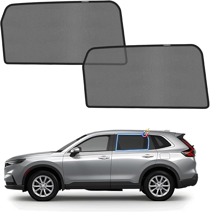 KUST Car Window Shades for 2023 2024 2025 Honda CR-V CRV Accessories, Breathable Mesh Magnetic Window Covers, Rear Back Side Window Sun Shades UV Block Privacy Protection for Baby Camping Napping 2PCS by KUST