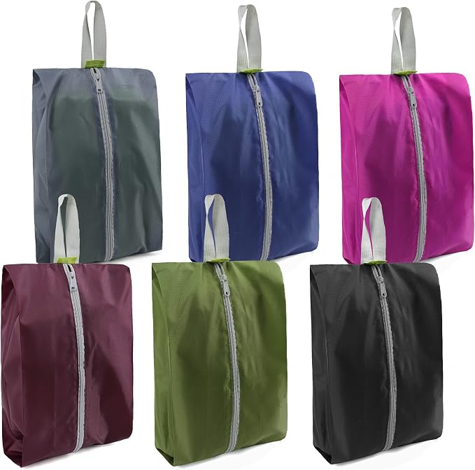 BeeGreen Travel Shoe Organizer with Zipper Closure | Shoe Bags for Travel, 6pcs Portable Packing Storage Organizer with Handle | Colorful Nylon Design for Dance Essentials, Gifts for Men and Women by BeeGreen